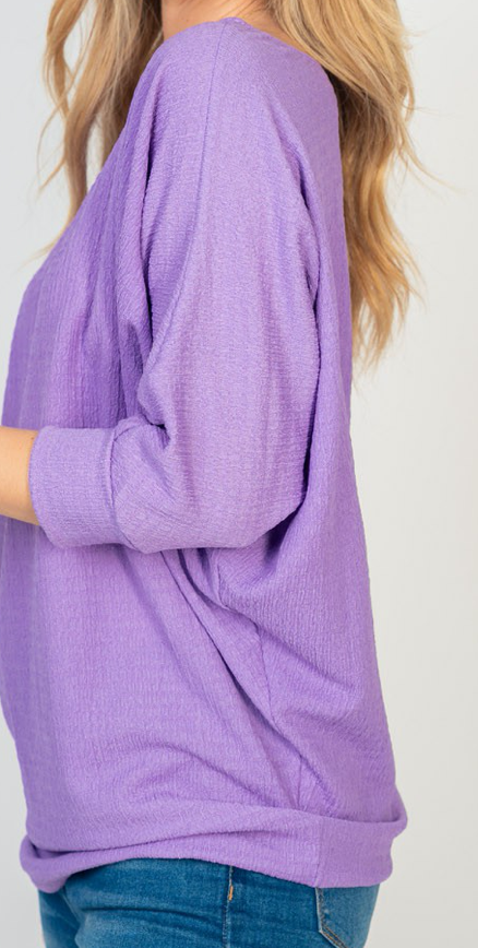 Madelyn 3/4 Sleeve Top LAVENDER