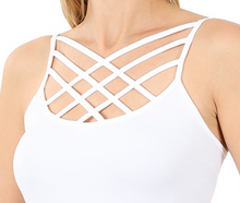 Load image into Gallery viewer, Seamless Criss-Cross Cami WHITE
