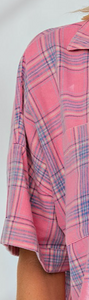 Mineral Washed Plaid PINK