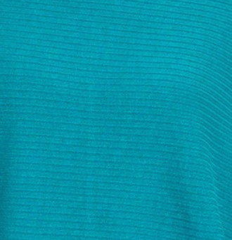 PS Ribbed Batwing Boat Neck TEAL