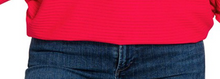 Load image into Gallery viewer, PS Ribbed Batwing Boat Neck RED
