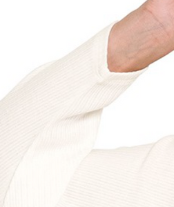 PS Ribbed Batwing Boat Neck IVORY