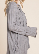 Load image into Gallery viewer, Drape Detail Half Duster Cardi SILVER
