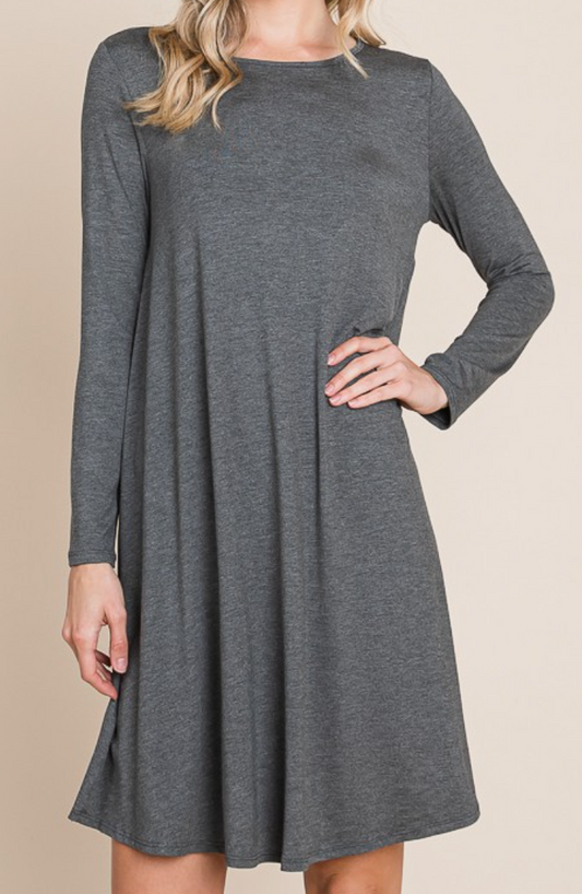 Maria Midi Dress CHARCOAL