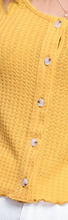 Load image into Gallery viewer, Cait Cropped Waffle Top MUSTARD

