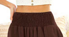 Load image into Gallery viewer, High Waist Smocked Pants BROWN
