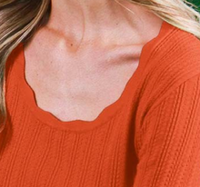 Load image into Gallery viewer, Pointelle Sweater Top PUMPKIN
