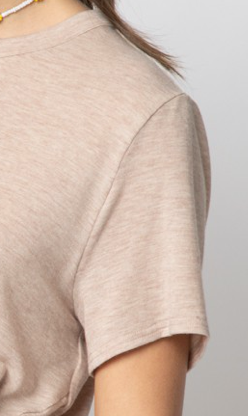 Twisted Hem Knit Top TAUPE