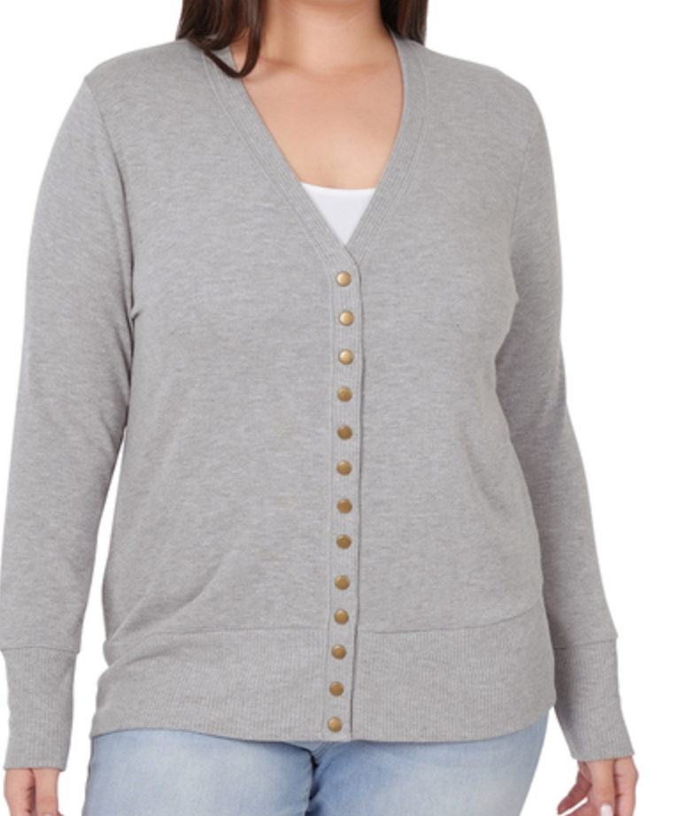 PS Classic Button Detail Cardi GREY