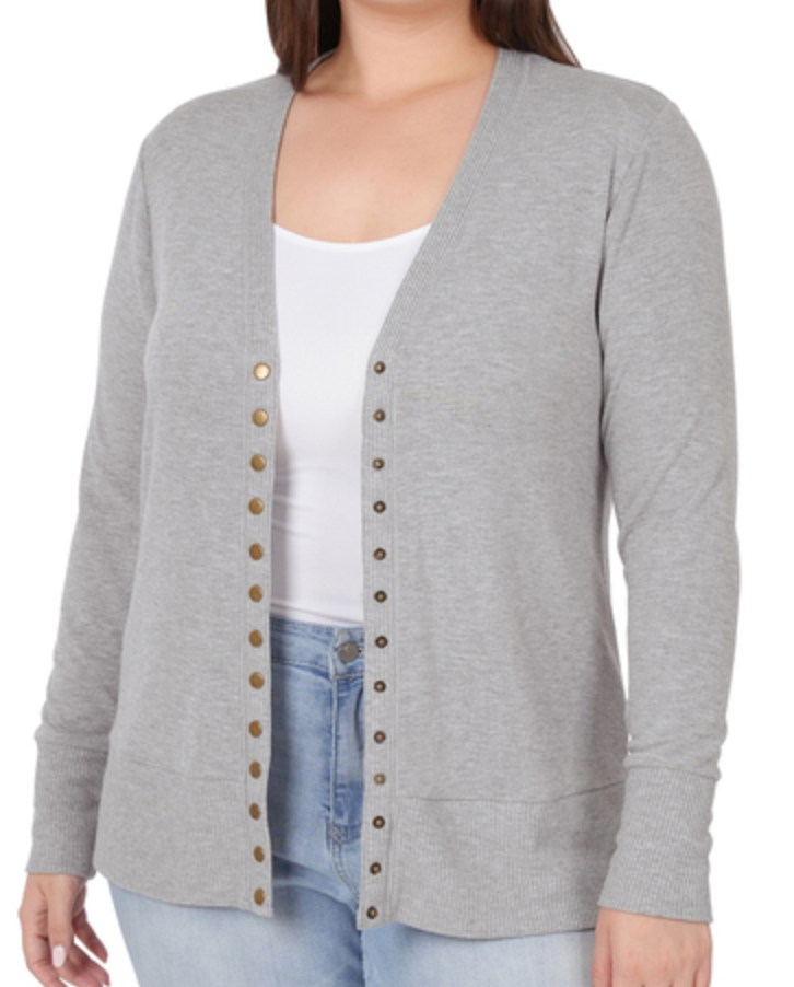 PS Classic Button Detail Cardi GREY