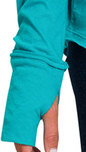 Raglan Sleeve Thumbhole TEAL