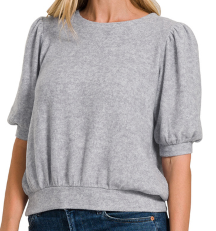 Brushed Melange Hacci Sweater GRAY