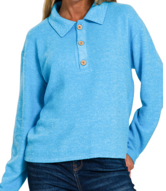 Barbara Hacci Collar Sweater SKY