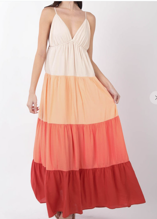 Color Block Woven Maxi SUNSET