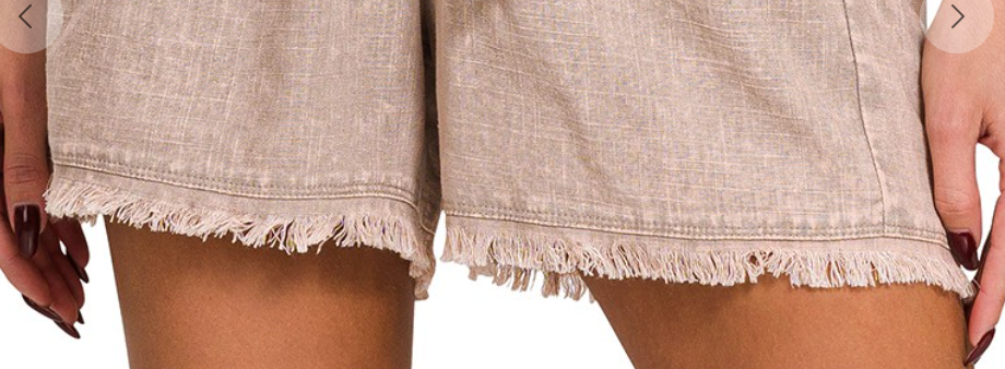 Washed Linen Drawstring Shorts MOCHA