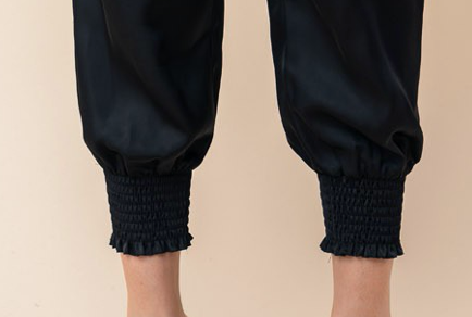 Solid Woven Joggers BLACK