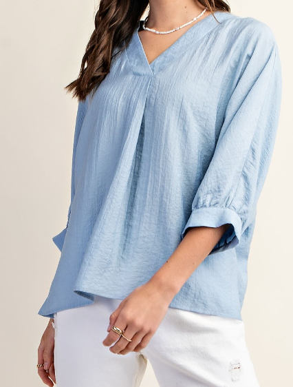 Camielle V~Neck FLow CHAMBRAY