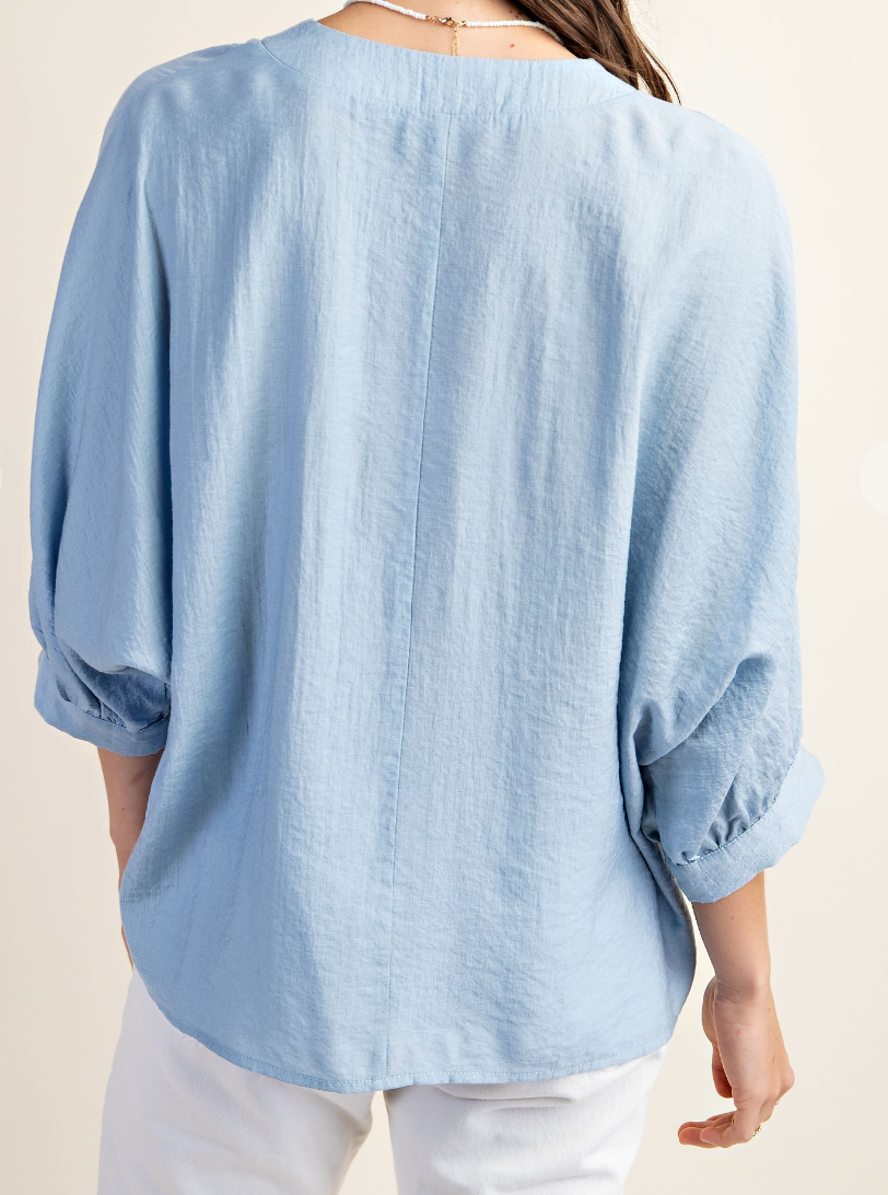 Camielle V~Neck FLow CHAMBRAY