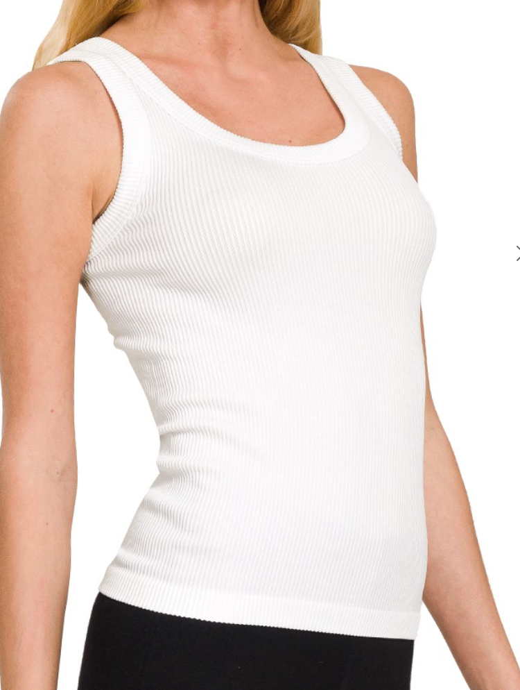 2~Way Neckline Seamless Cami WHITE