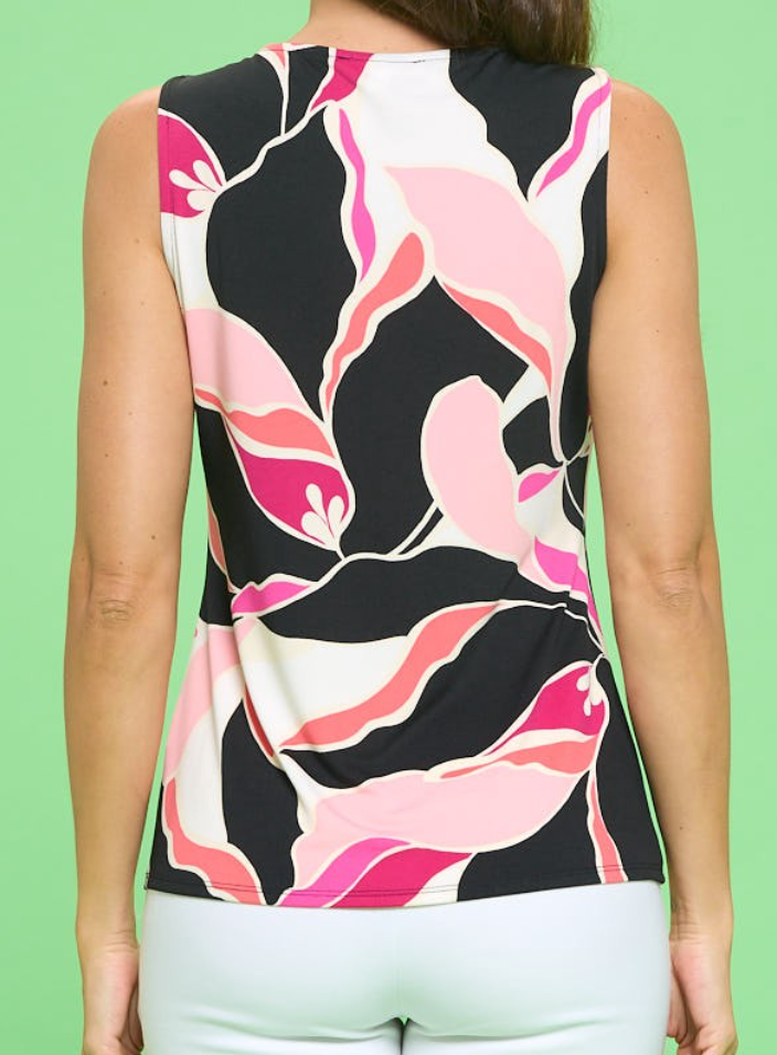 Twist Shoulder Tank FUCHSIA