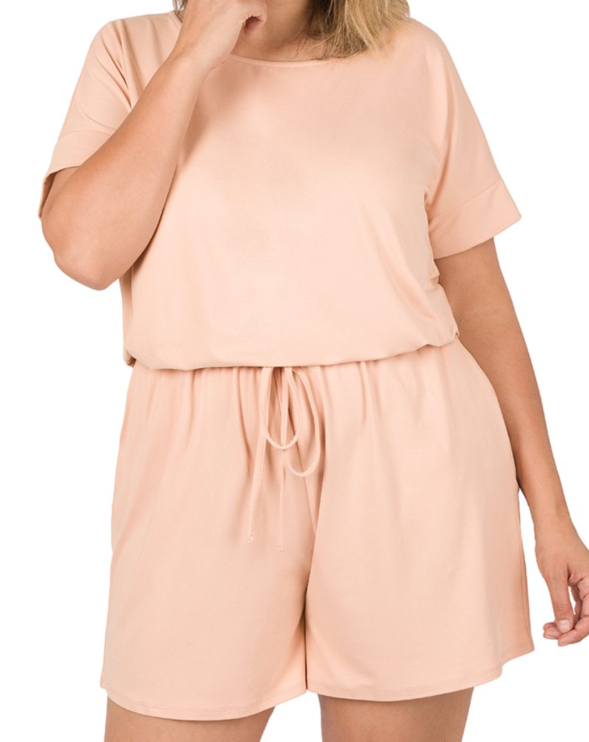 PS Drawstring Romper BLUSH