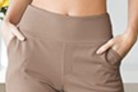 Wide Waistband Cropped MOCHA