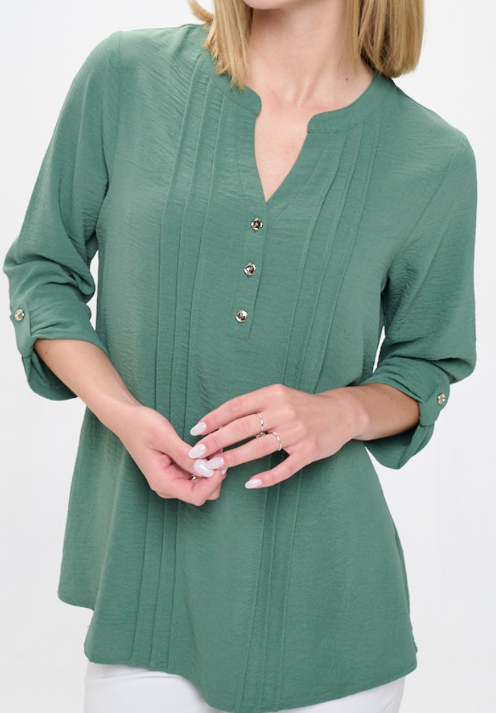 Airflow Placket Blouse LODEN