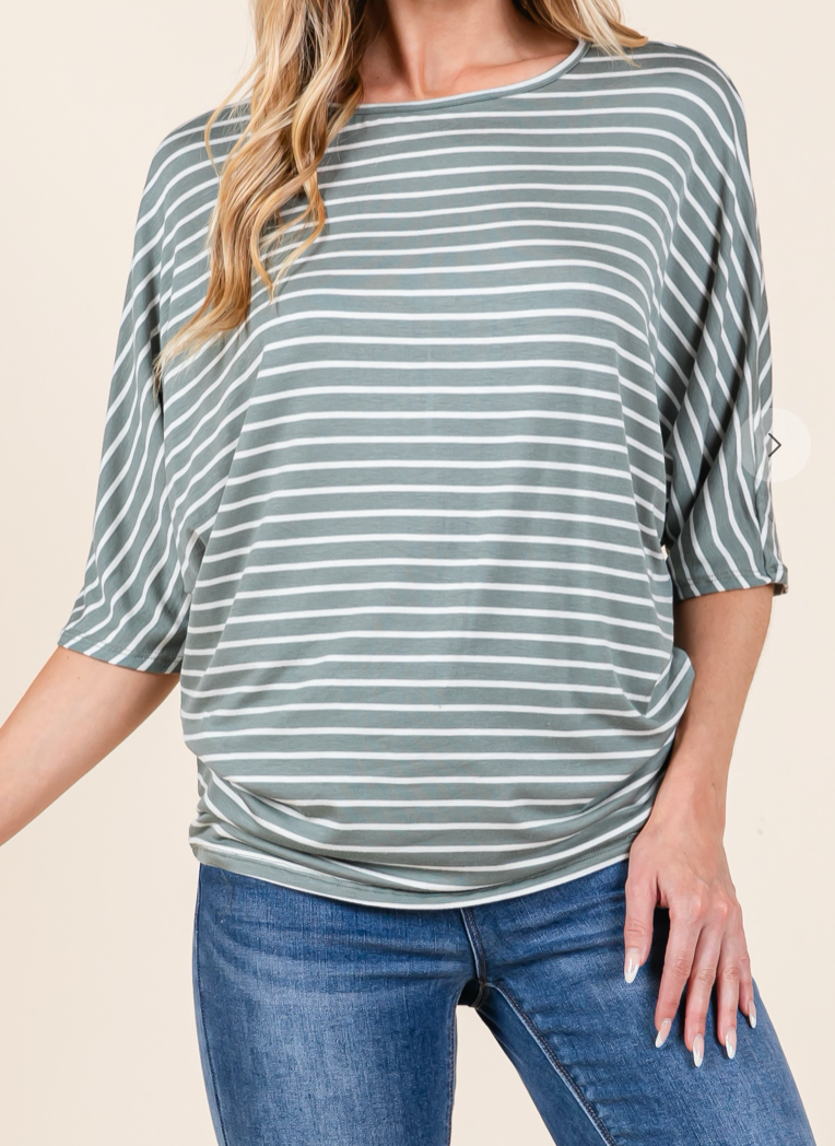 Striped Dolman DUSTY GREEN