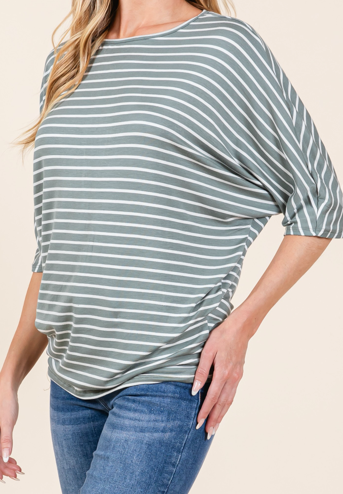 Striped Dolman DUSTY GREEN