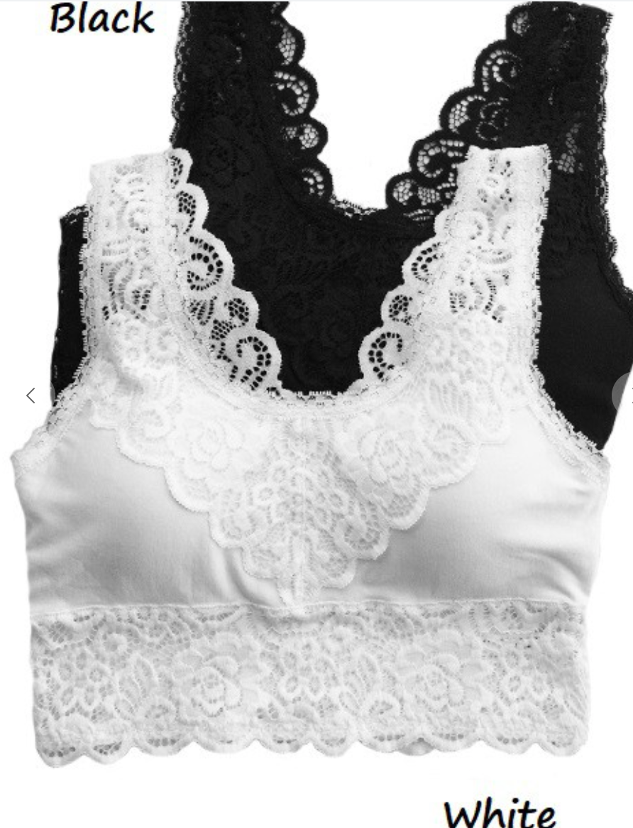 PS Padded Lace Bralette WHITE