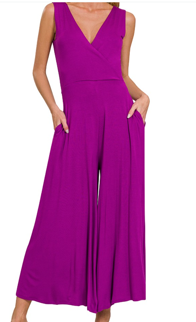 Surplice Sleeveless Jumper PLUM