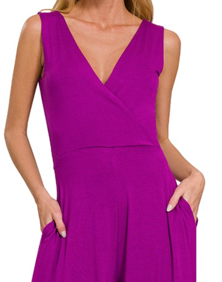 Surplice Sleeveless Jumper PLUM