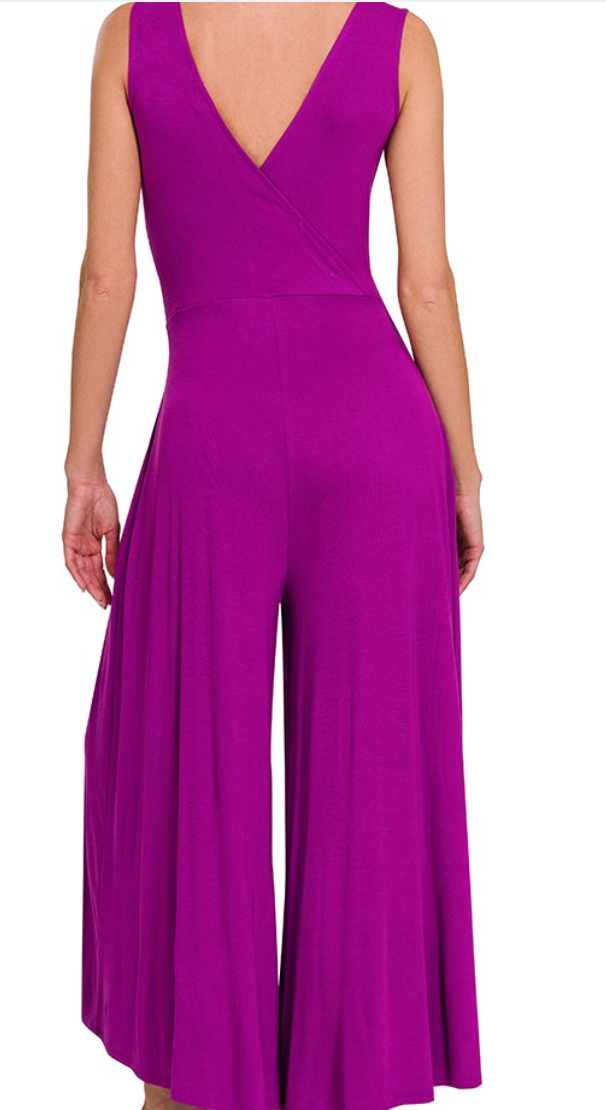 Surplice Sleeveless Jumper PLUM