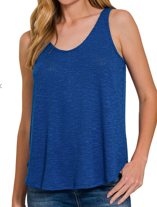 Hacci Scoop Neck Tank BLUE