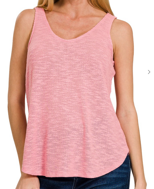 Hacci Scoop Neck Tank PINK