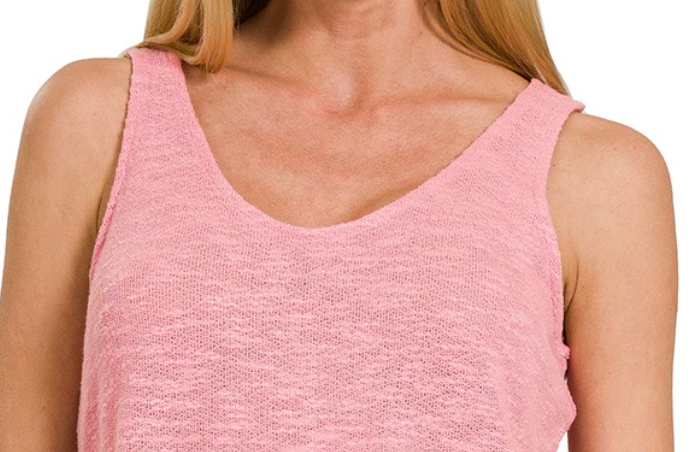 Hacci Scoop Neck Tank PINK