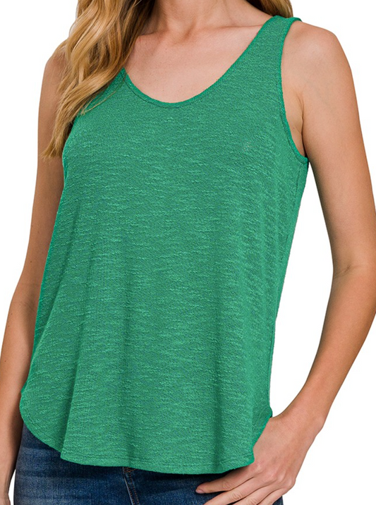 Hacci Scoop Neck Tank K GREEN