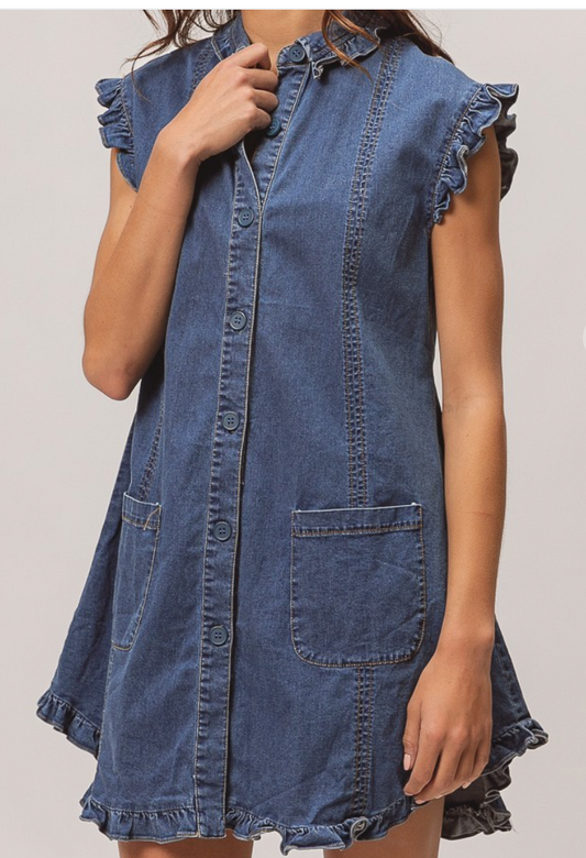 Boho TImeless Chambray Dress DENIM