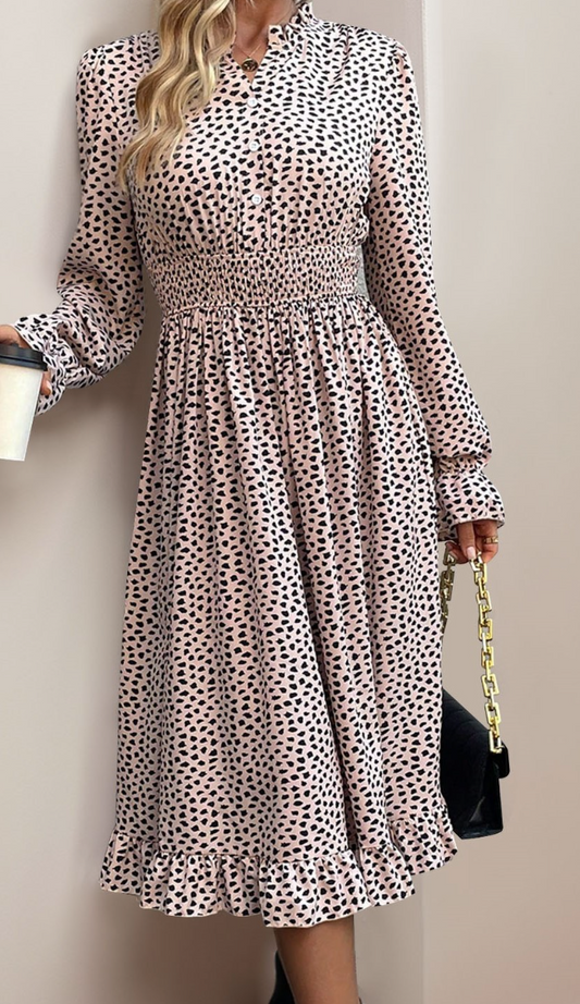 Cheetah Midi Dress KHAKI