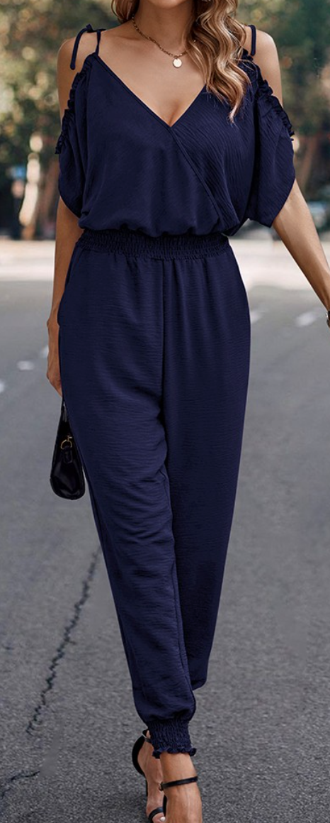 Open Shoulder Jumpsuit NAVY