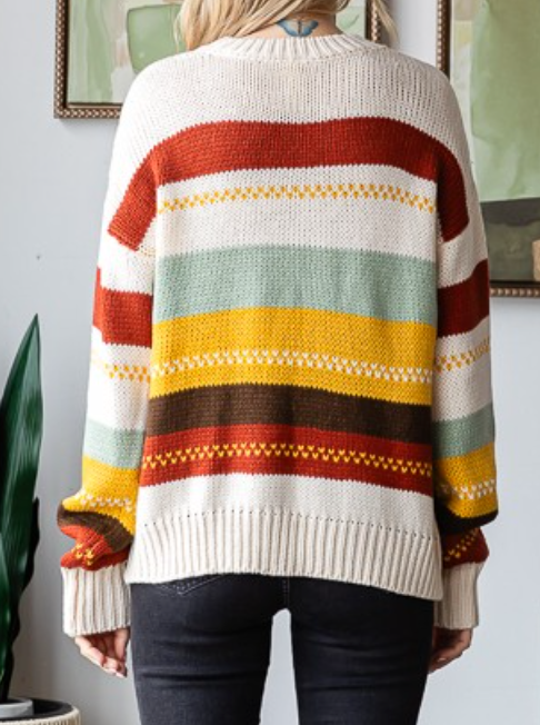 Falling for Stripes Sweater CREAM