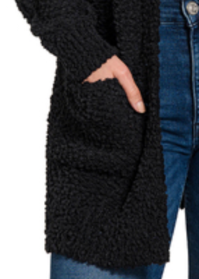 Popcorn Sweater Cardi BLACK