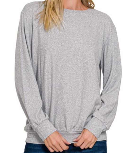 Melange Pullover Sweater H GRAY