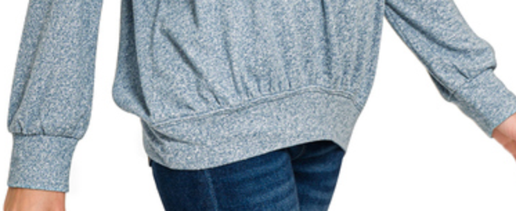 Melange Pullover Sweater DUSTY BLUE