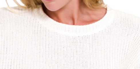 Chenille Waffle Sweater IVORY