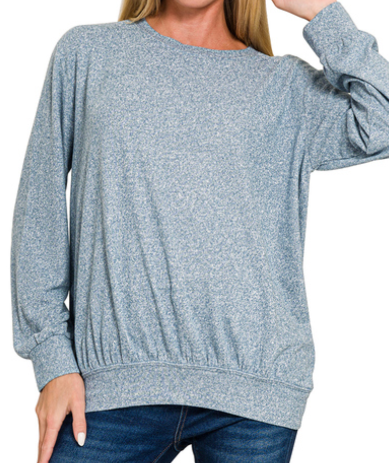 Melange Pullover Sweater JADE