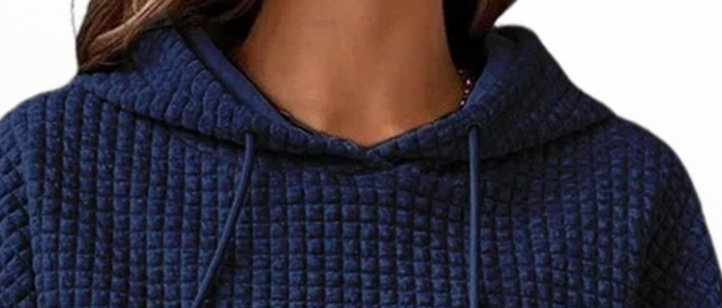 Bubble Texture Hoodie Sweatshirt NAVY