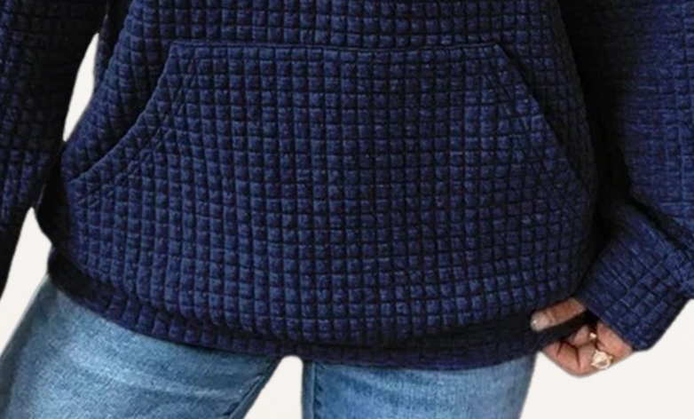 Bubble Texture Hoodie Sweatshirt NAVY