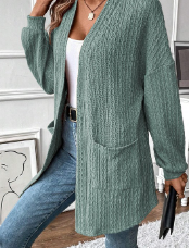 Textured Knit Cardi MOSS