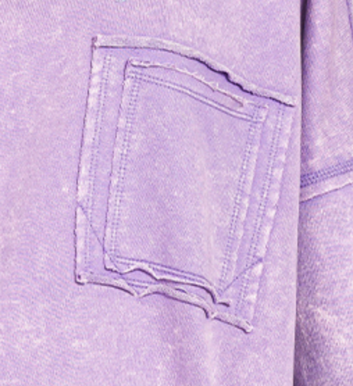 F/Terry Acid Wash Pocket LAVENDER